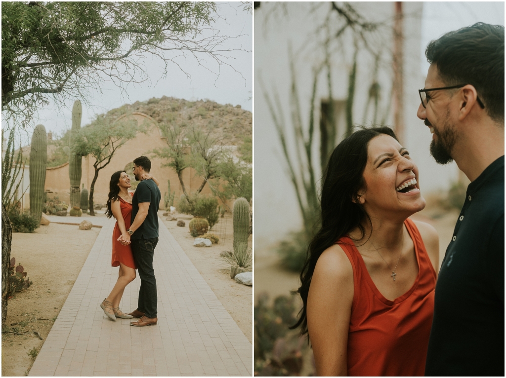 Engagement Session at San Xavier Mission photographed by Arizona Destination Wedding and Elopement Photographer Sue Ellen Aguirre